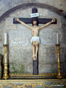 Restored 14th century Christ on a cross, Mosteiro de Crasto
