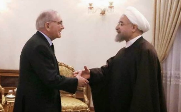 Portuguese Foreign Minister Rui Machete and Iranian President Hassan Rouhani, in Tehran. 