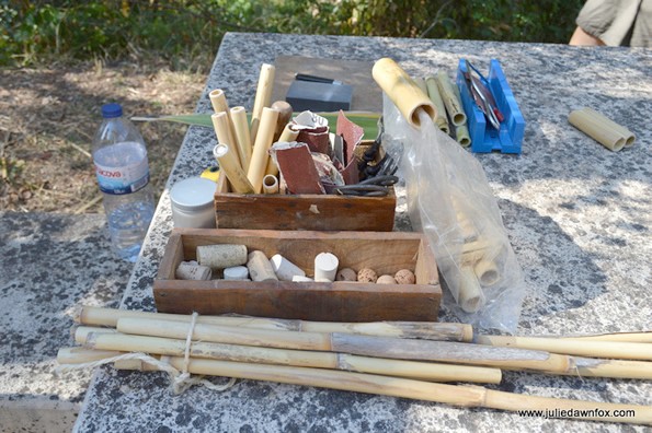 Tools and materials. Cane workshop in Querença, Loulé, Portugal.